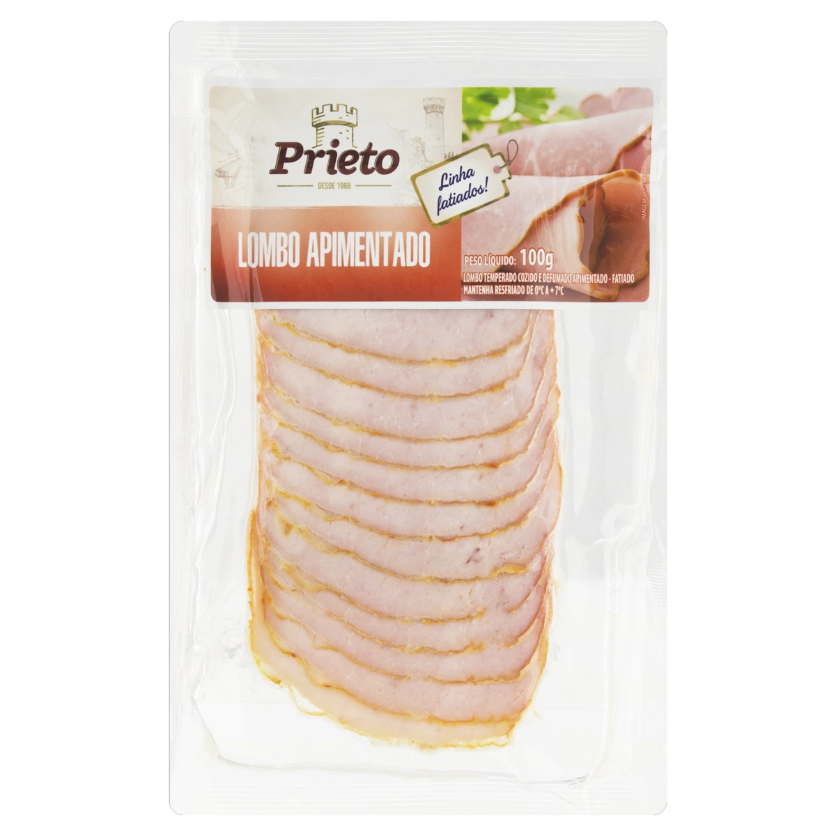Lombo Defumado Em Fatias Apimentado Prieto 100g
