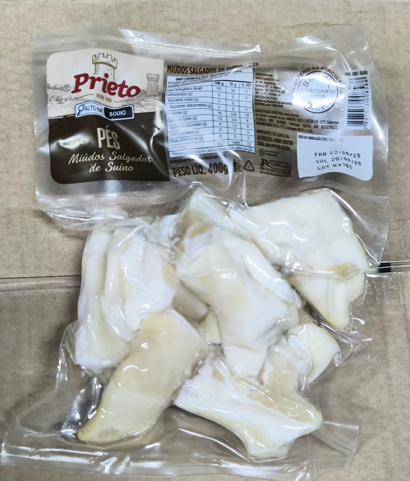 Pé Suíno Salgado PRIETO Pacote 400g
