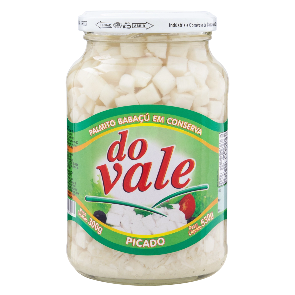 Palmito Babaçu Em Conserva Picado Do Vale Vidro 300g