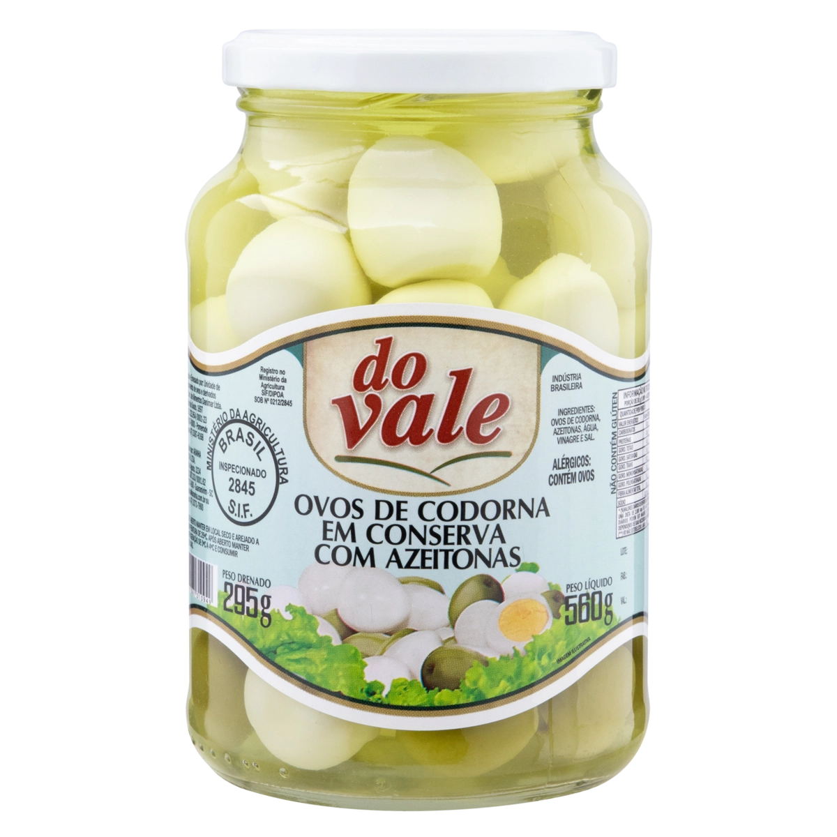 Ovo De Codorna Em Conserva Com Azeitonas Do Vale Vidro 295g
