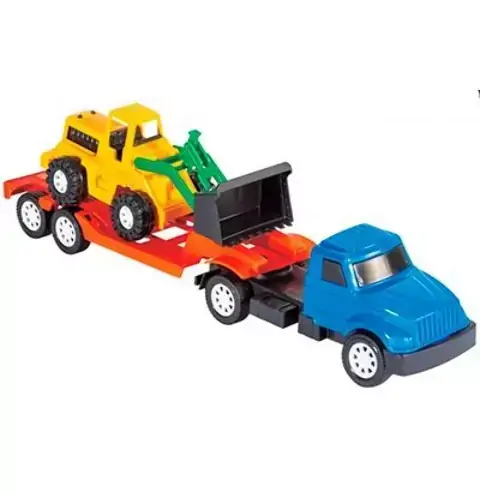 Carreta Plataforma c/ Trator 35 Cm Cores Sortidas - 39601
