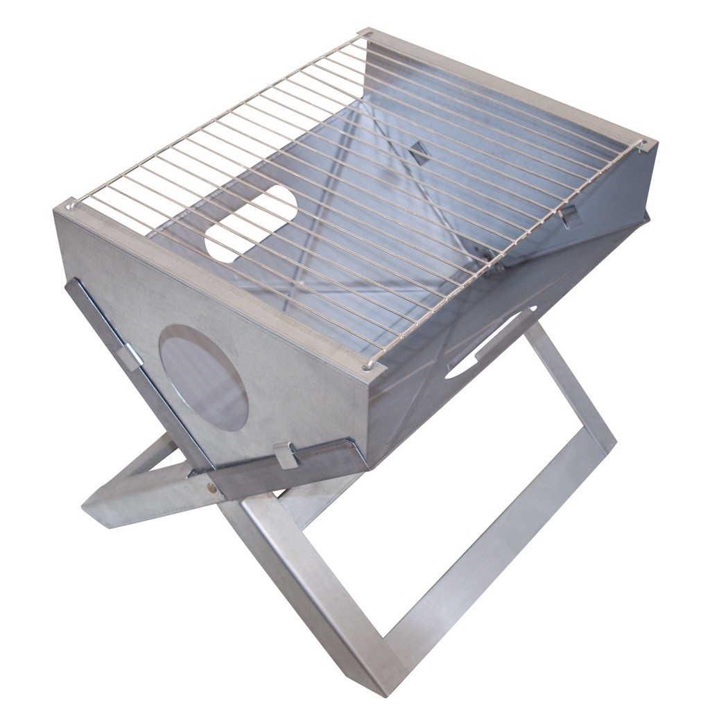 Alfa Suportel 2064a Churrasqueira Zincada Maleta Dobravel Portatil Com Grelha