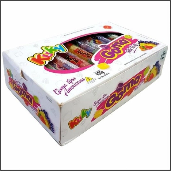 Goma Tubo Kuky Display Sortido 930g 30un