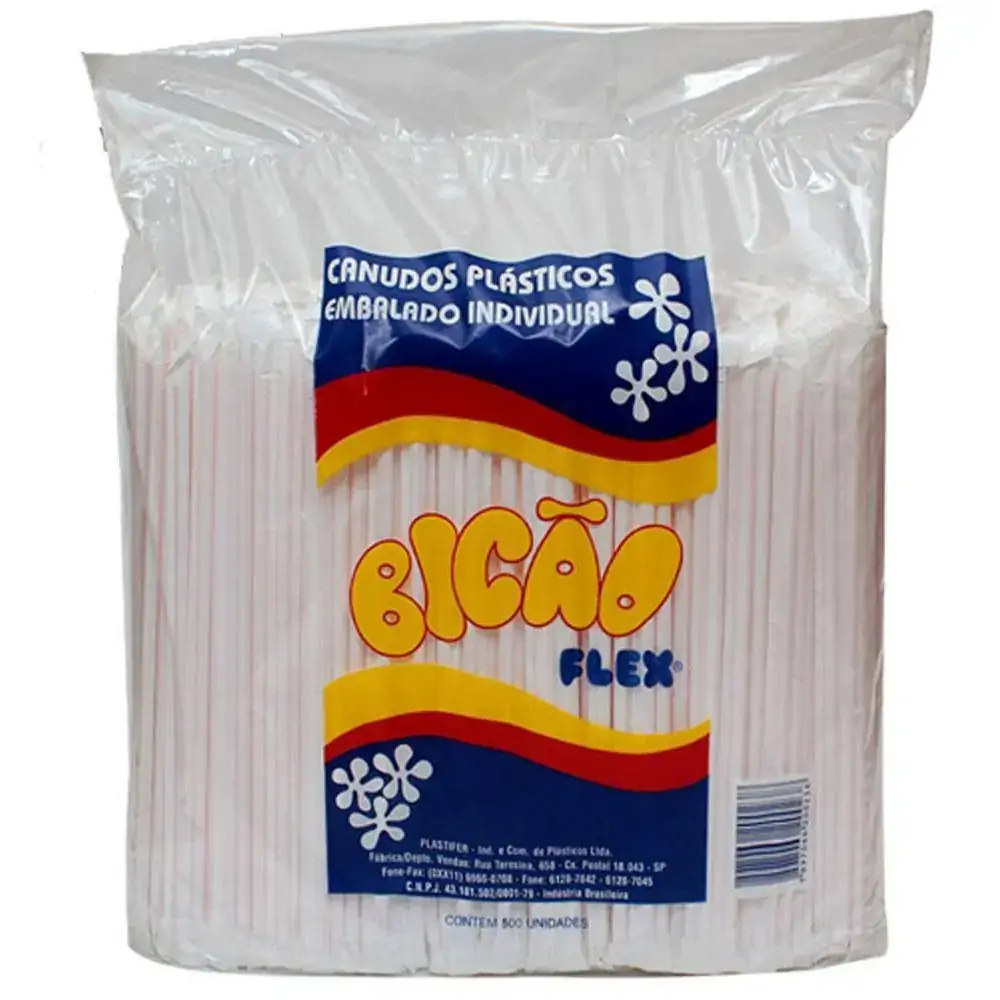 Canudo Bicao P/refrigerante C/80unidade