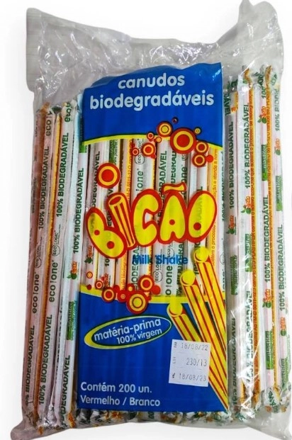 Canudo Milk Shake C/200 Bicao Plastifer