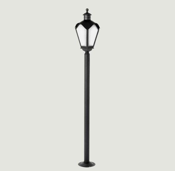Poste Para Jardim Colonial Sinha Alumínio Preto 1.10m 2002