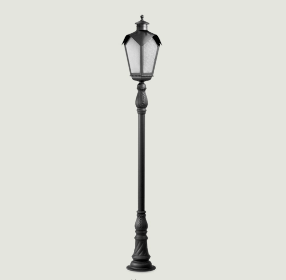 Poste Para Jardim Colonial Sinha Alumínio Preto 2.12m 15005