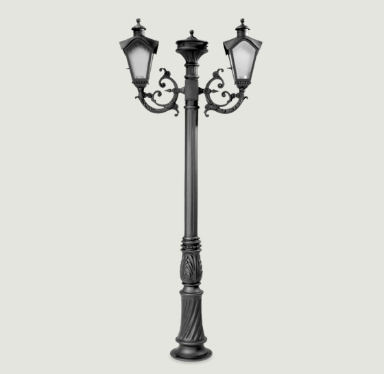 Poste Para Jardim Colonial Sinha Alumínio Preto 2e27 1.84m 15001/2