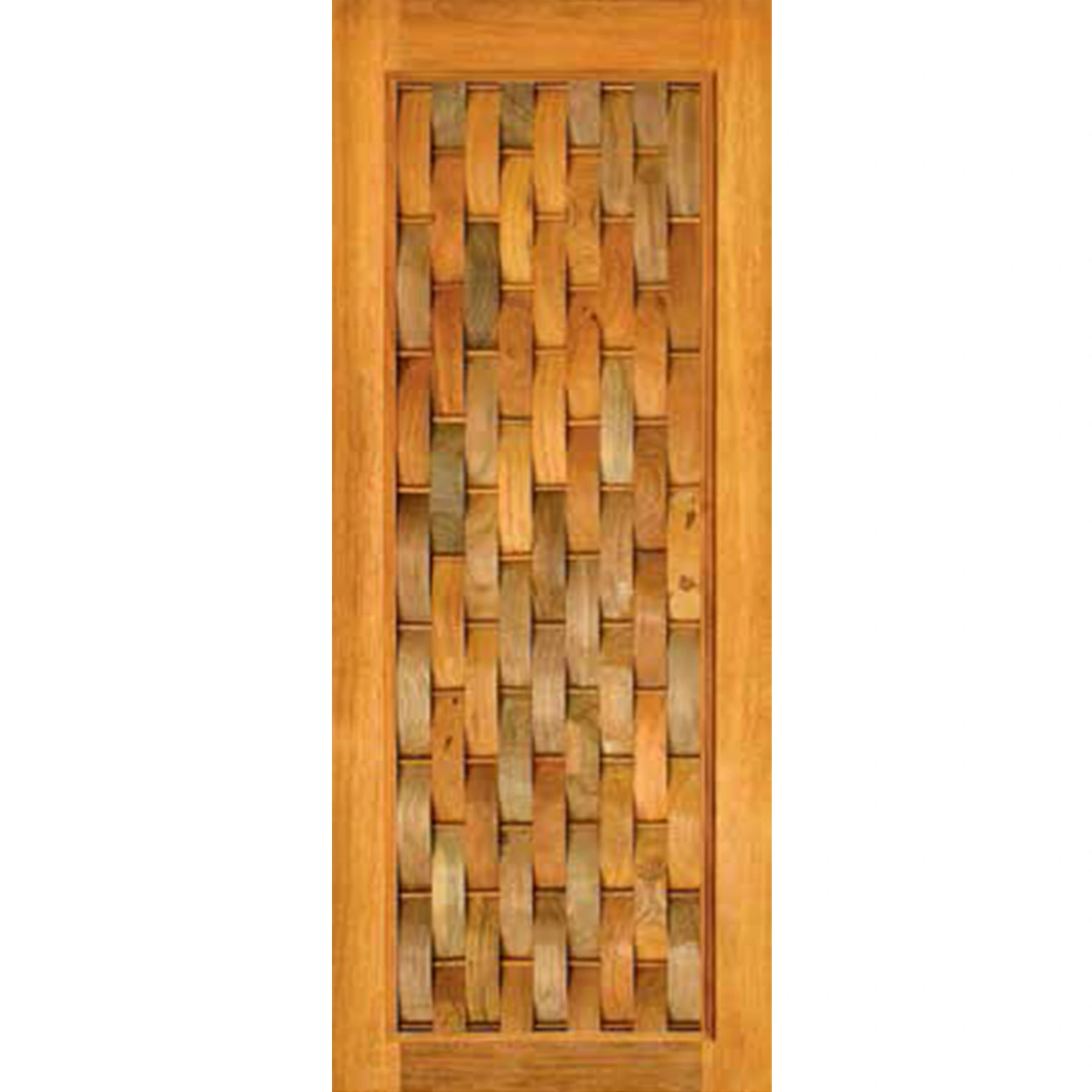 Kit Porta Madeira Pivotante Direito|Esquerdo Marrom 210x100cm com Batente Decorada Galon