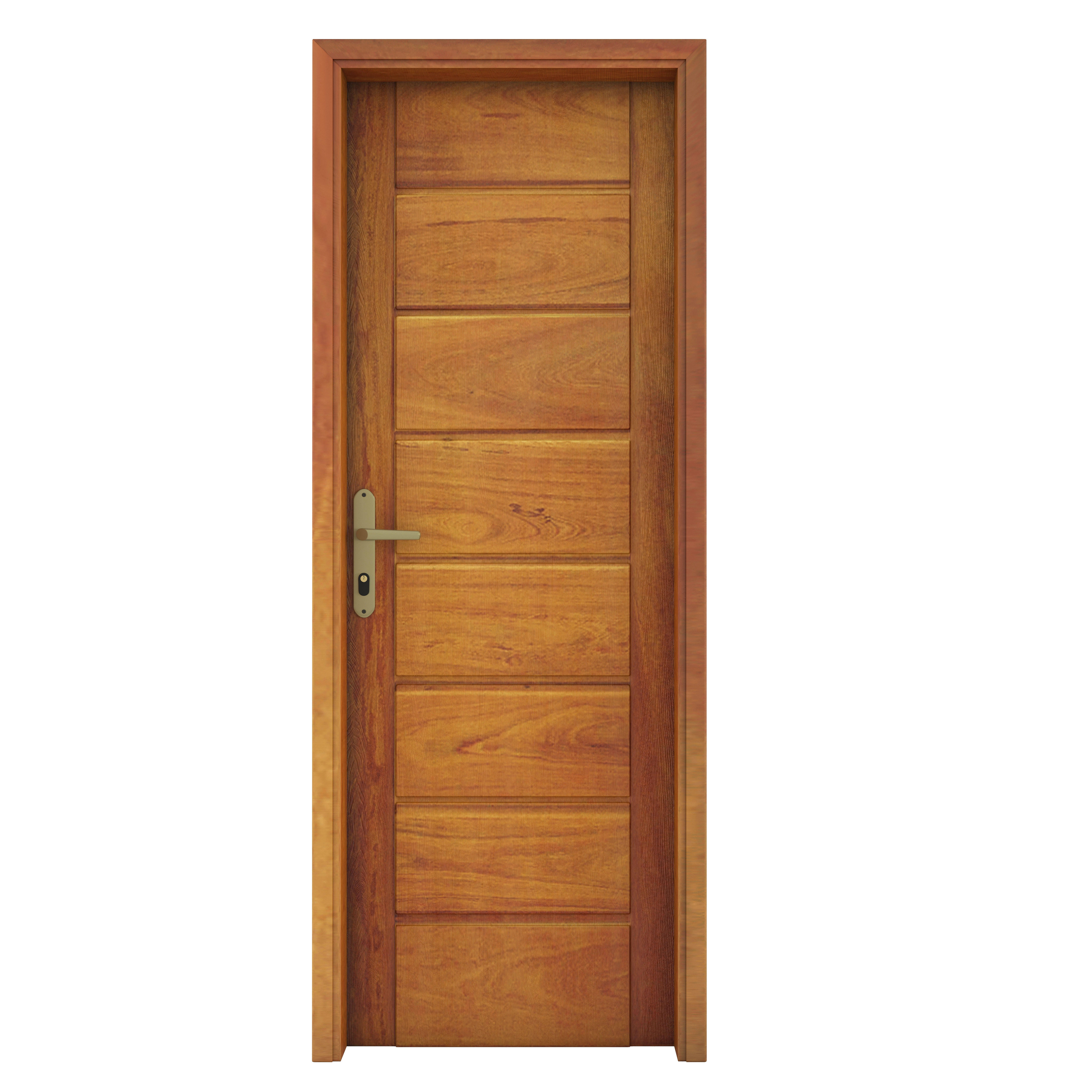 Kit Porta de Madeira Angelim de Giro Direito 210x80cm com Batente 14cm Galon