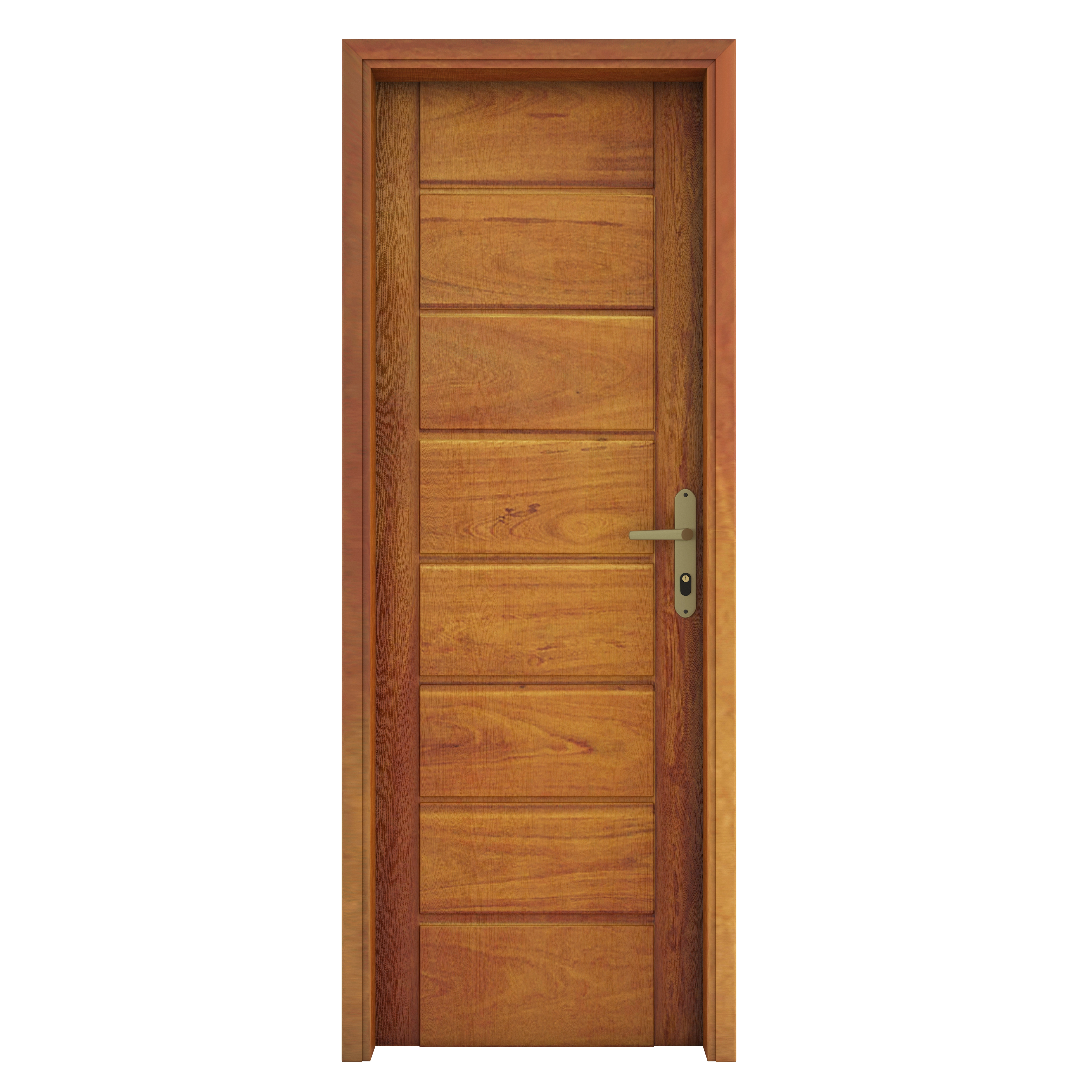 Kit Porta de Madeira Angelim de Giro Esquerdo 210x80cm com Batente 14cm Galon