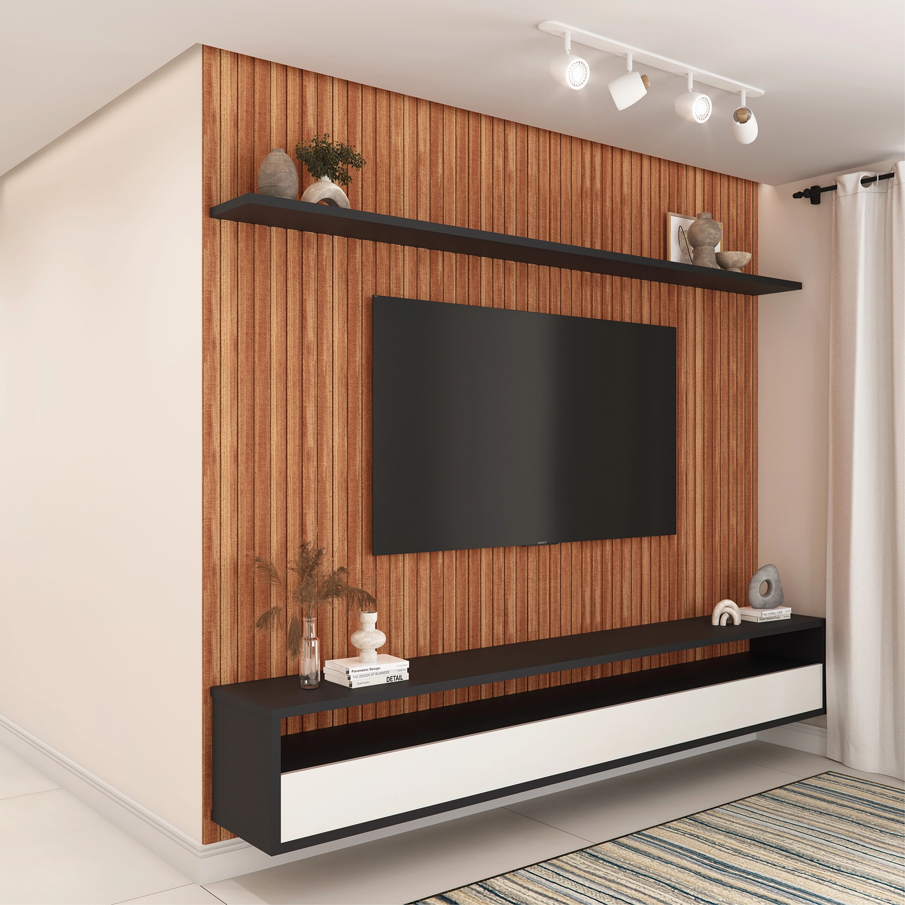 Painel Ripado de Madeira Maciça 1,5mm Bege 6x270cm Angelim Galon