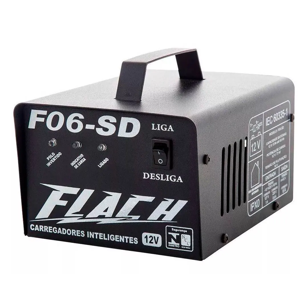 Carregador De Bateria Inteligente 6a Bivolt Flach F06sd