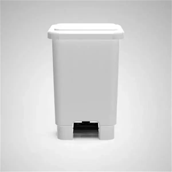 LIXEIRA RETANGULAR 100L C/ PEDAL BRANCA LARPLASTICOS