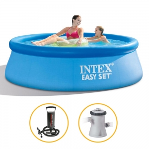 Piscina Inflável Easy Set 1.942 Litros Com Bomba + Filtro 220v Intex