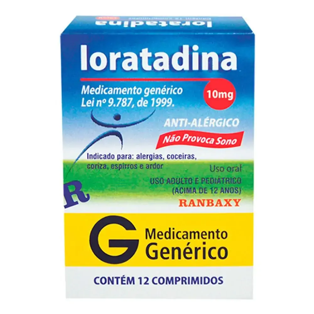 Loratadina 10mg Ranbaxy Caixa 12 Comprimidos