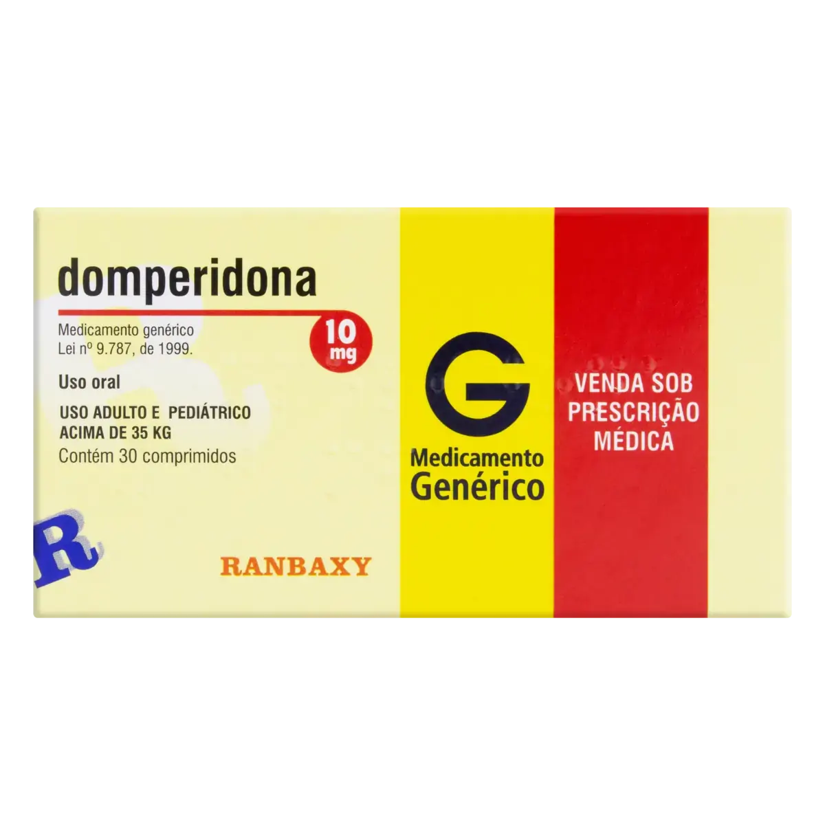 Domperidona 10mg Ranbaxy Caixa 30 Comprimidos