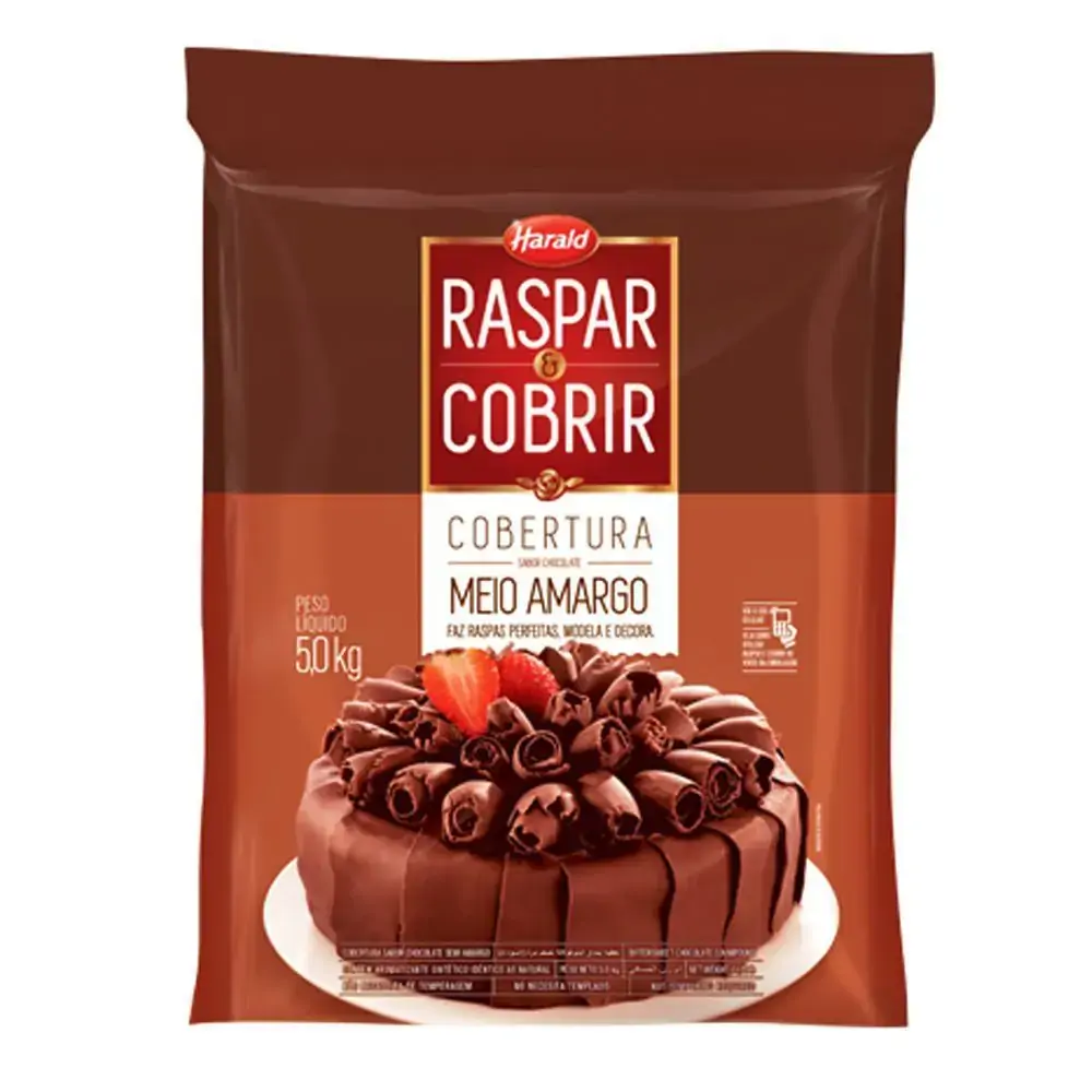 Cobertura Harald Confeiteiro Fracionado Chocolate Meio Amargo 5kg