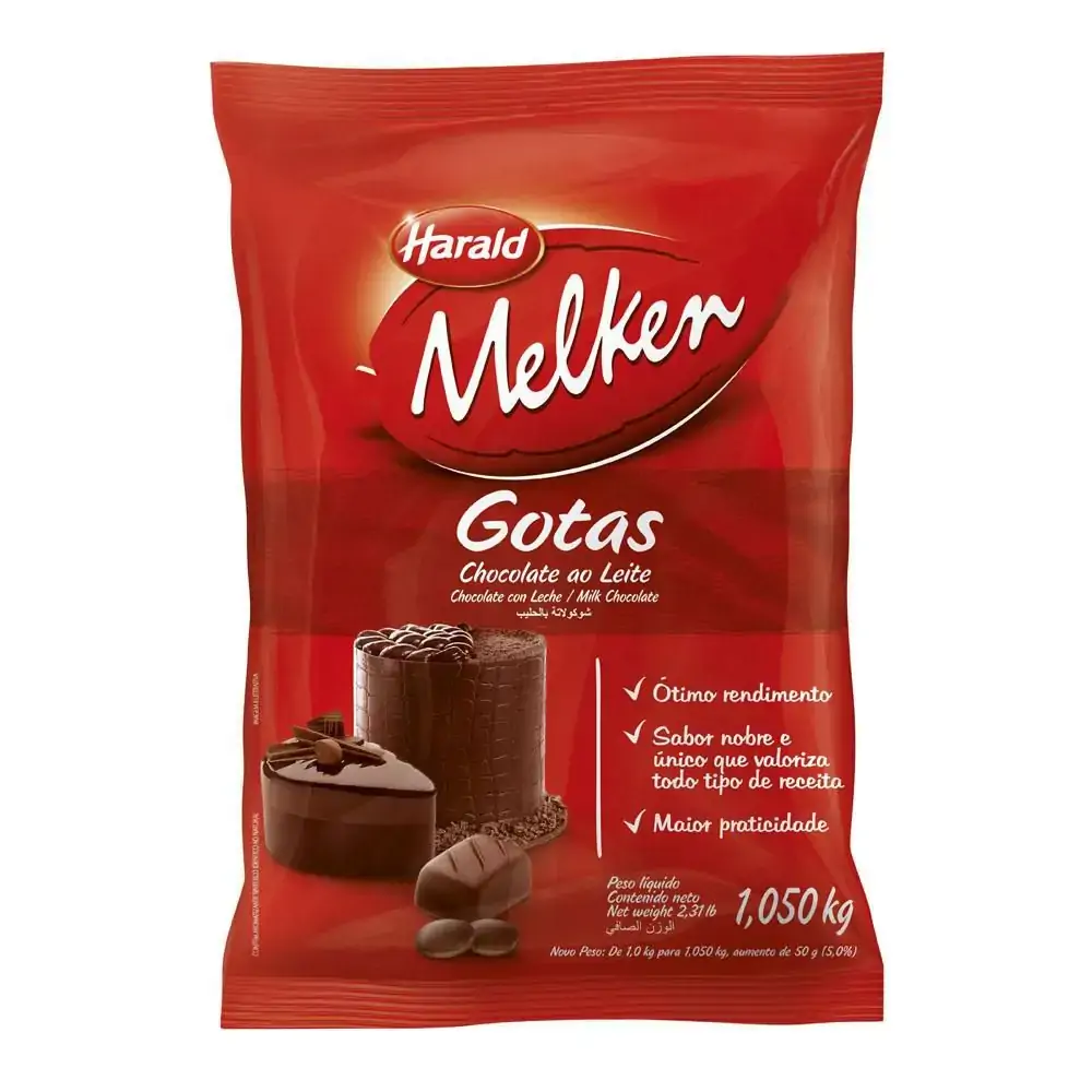 Chocolate Harald Melken 1kg Gotas Ao Leite