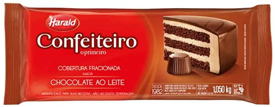 Cobertura Fracionada Chocolate Ao Leite Confeiteiro Pacote 1,05kg