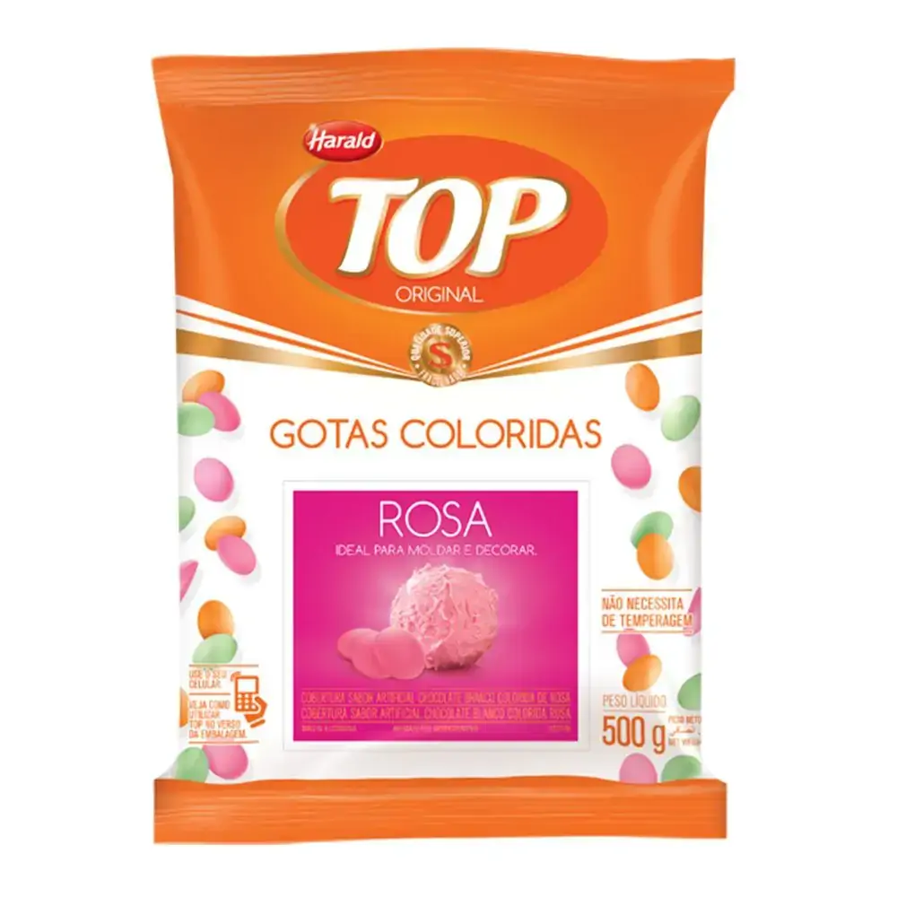Gotas Harald Top Coloridas 500g Rosa