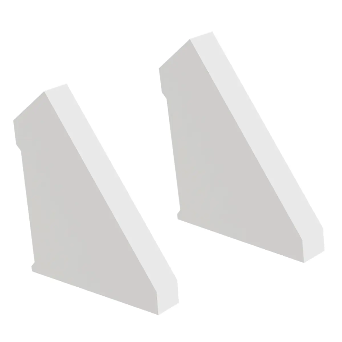 Kit Acessórios Taschibra Para Perfil Sobrepor 1,5x1,7cm Vertex L15 Branco