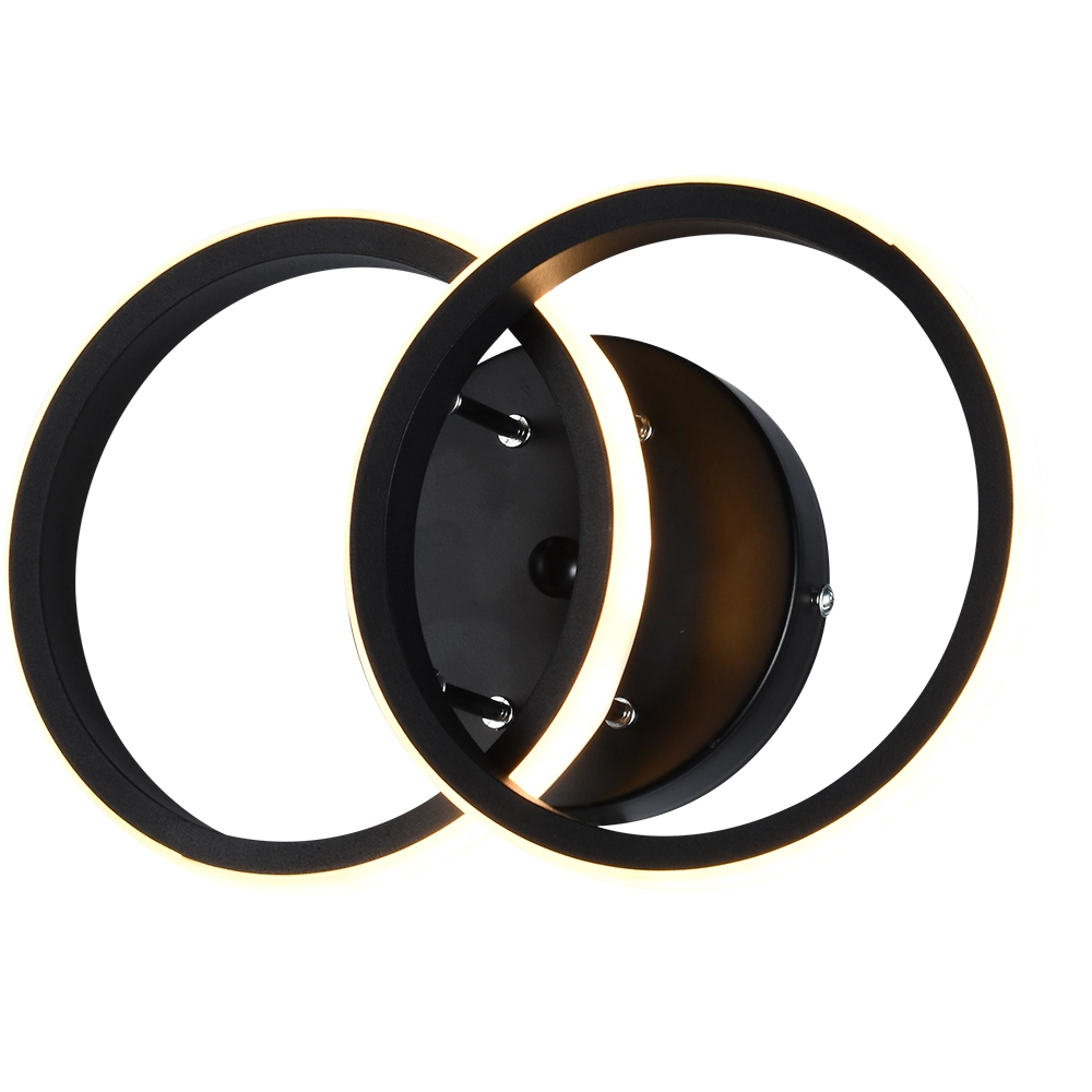 Plafon Led Taschibra Village Circle Luz Quente 3000k Preto