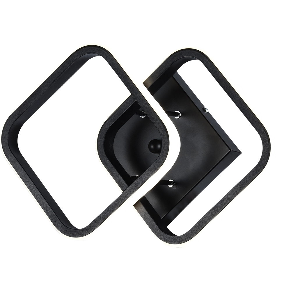 Plafon Led Taschibra Village Square Luz Quente 3000k Preto
