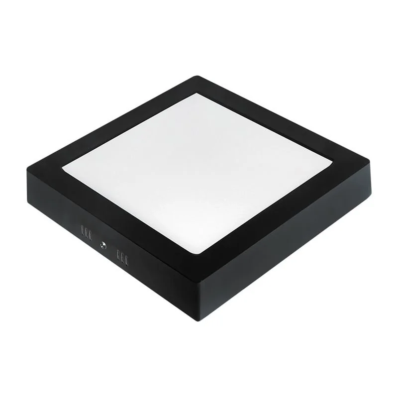 Painel De Led Taschibra Quadrado Lux De Sobrepor 24w Bivolt Preto 3000k - Luz Amarela