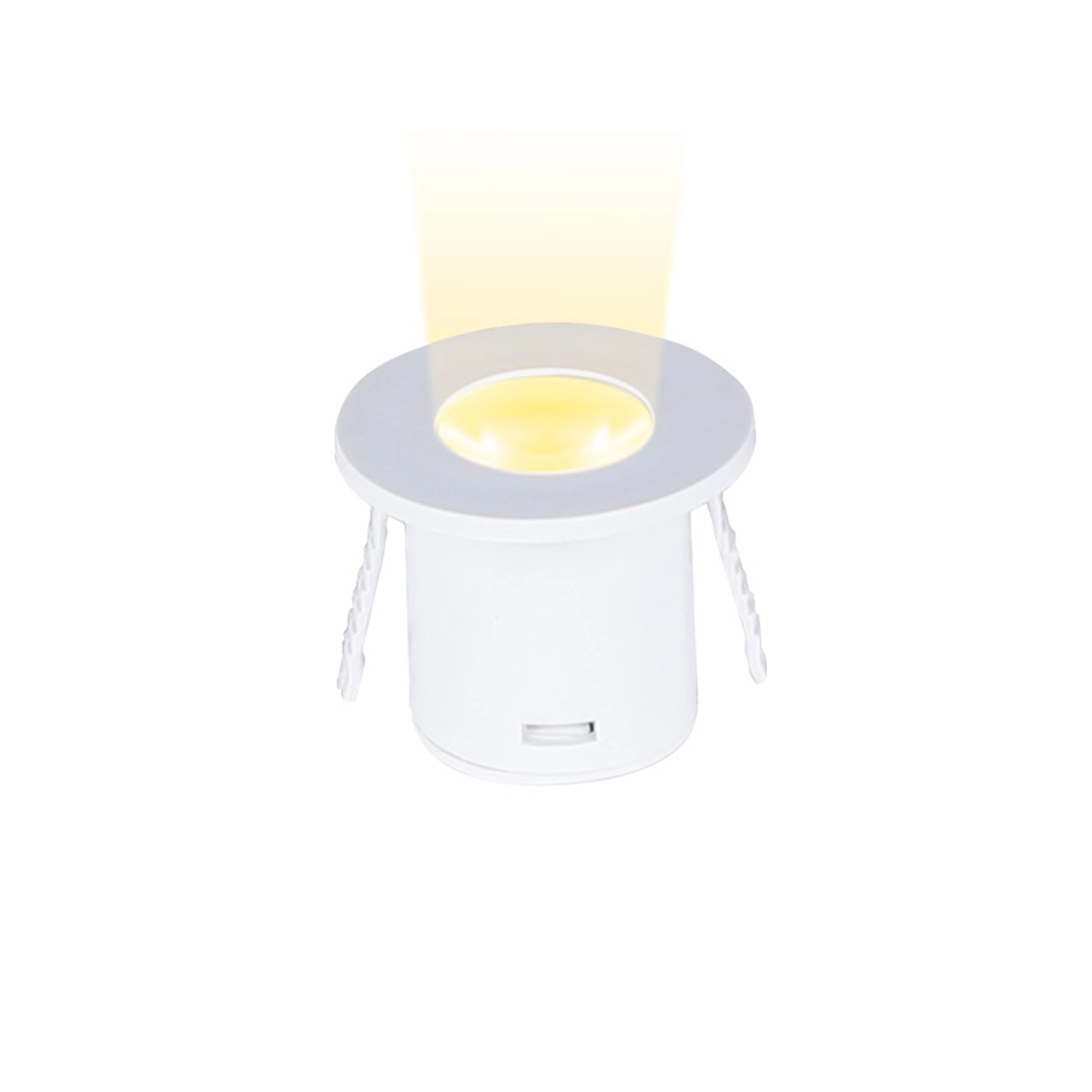 Spot Para Móveis Led Pik Redondo 1w Branco 2 Peças Luz Quente 3000k