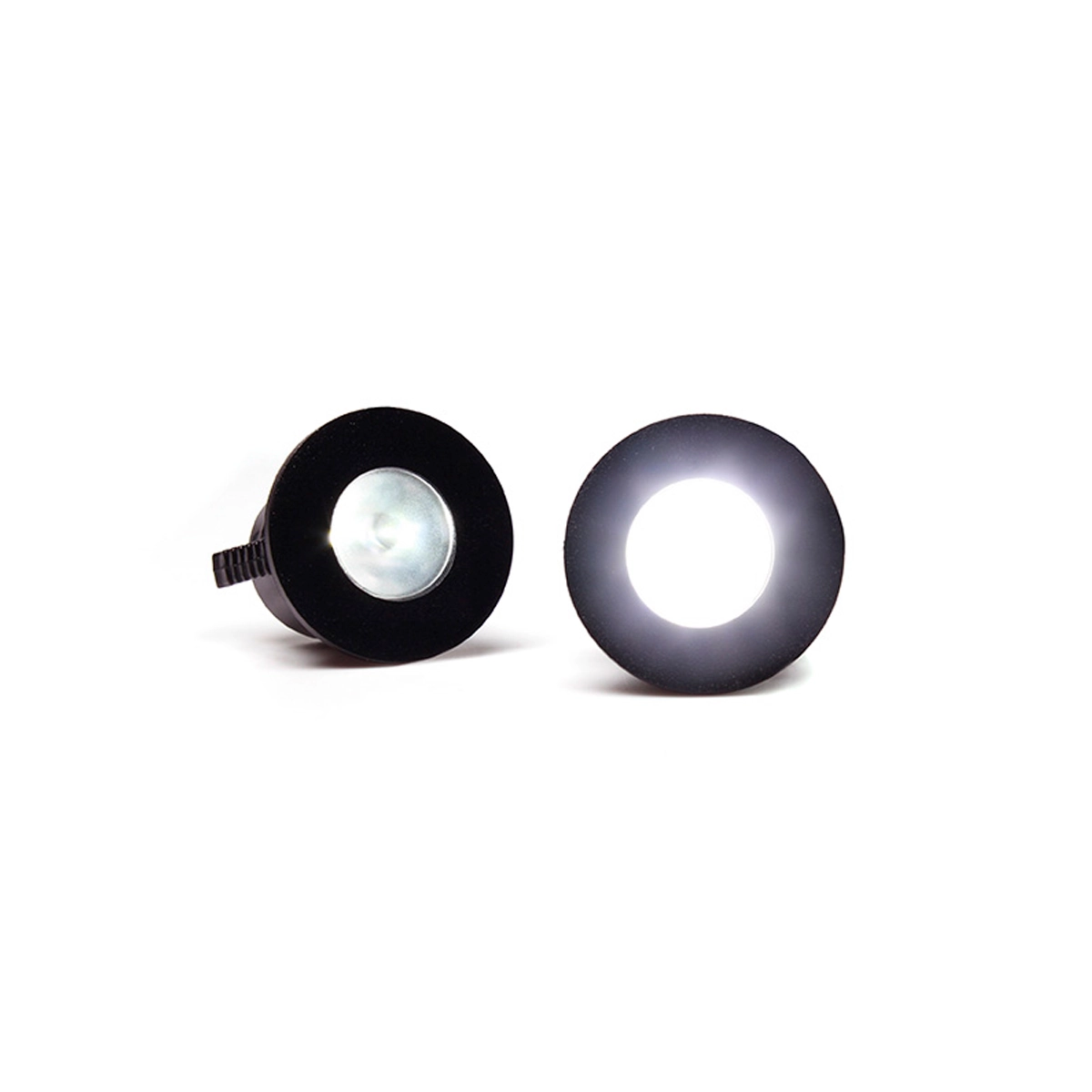 Spot Para Móveis Led Pik Redondo 1w Preto 2 Peças Luz Fria 6500k