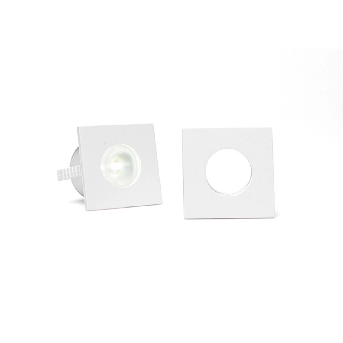 Spot Para Móveis Led Pik Quadrado 1w Branco 2 Peças Luz Fria 6500k