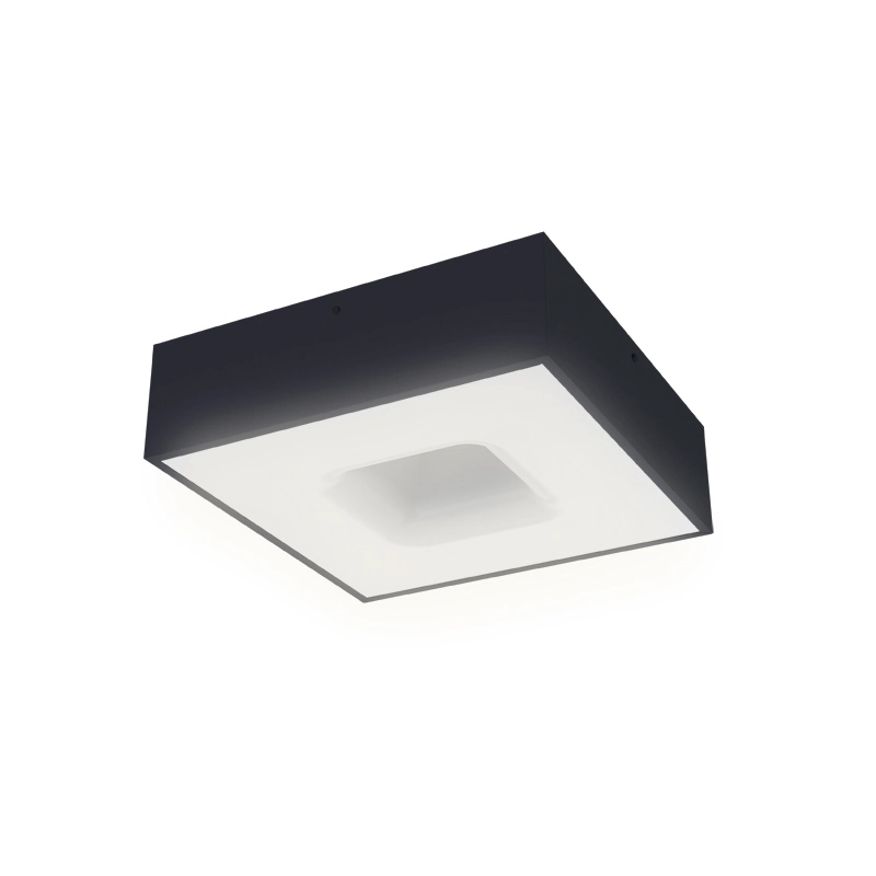 Plafon Taschibra Waffle Led Bivolt Preto - 2700k Luz Amarela - Único