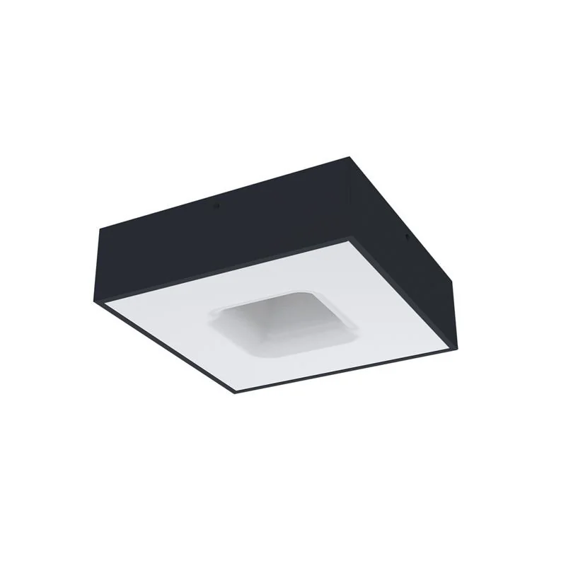 Plafon Taschibra Waffle Led Bivolt Preto 6500k Luz Branca