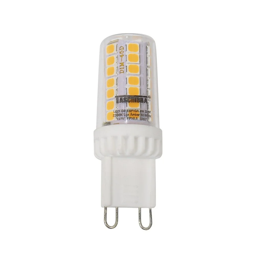 Lâmpada Led G9 Espiga 4w Dimerizável Taschibra Bivolt 2200k Luz Quente