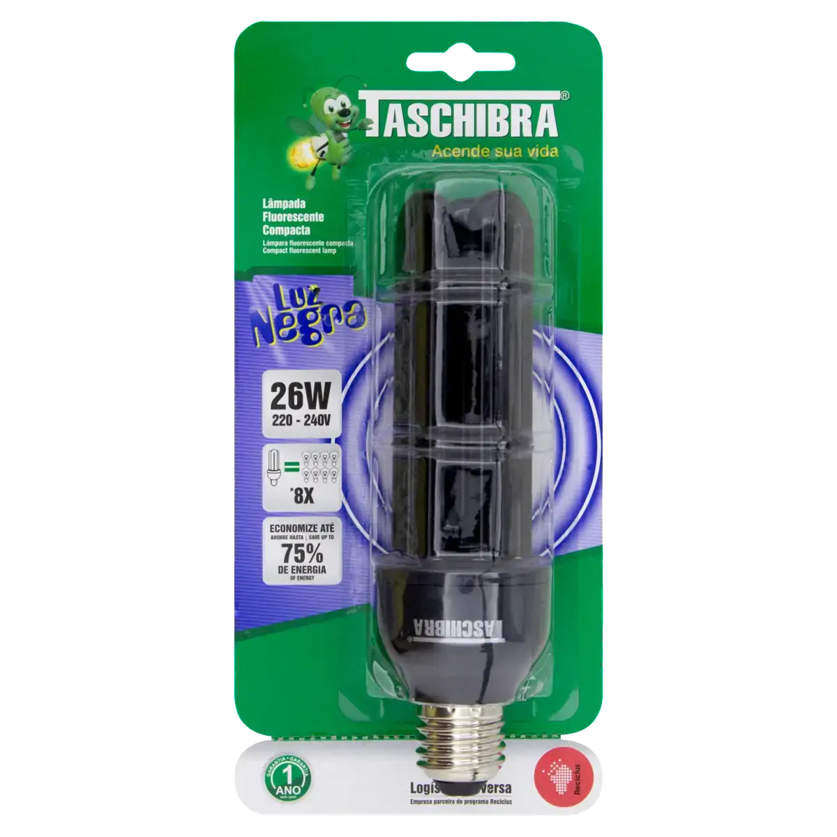 Lâmpada Fluorescente Negra 26w Taschibra