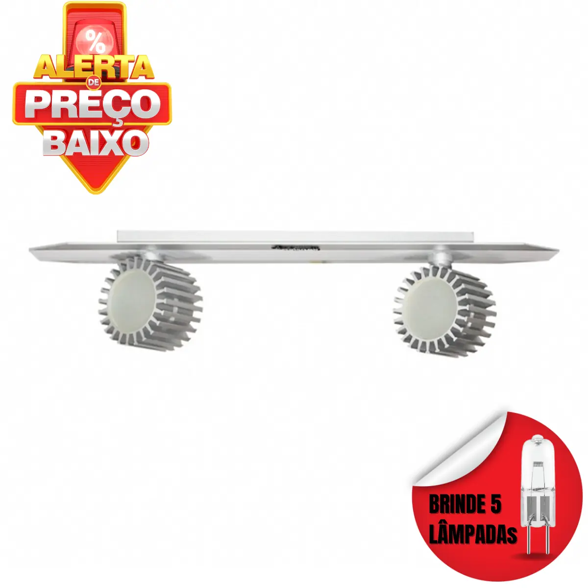 Arandela Taschibra Td 11/2 Prata Para 2 Lâmpadas Gy 6.35 220v