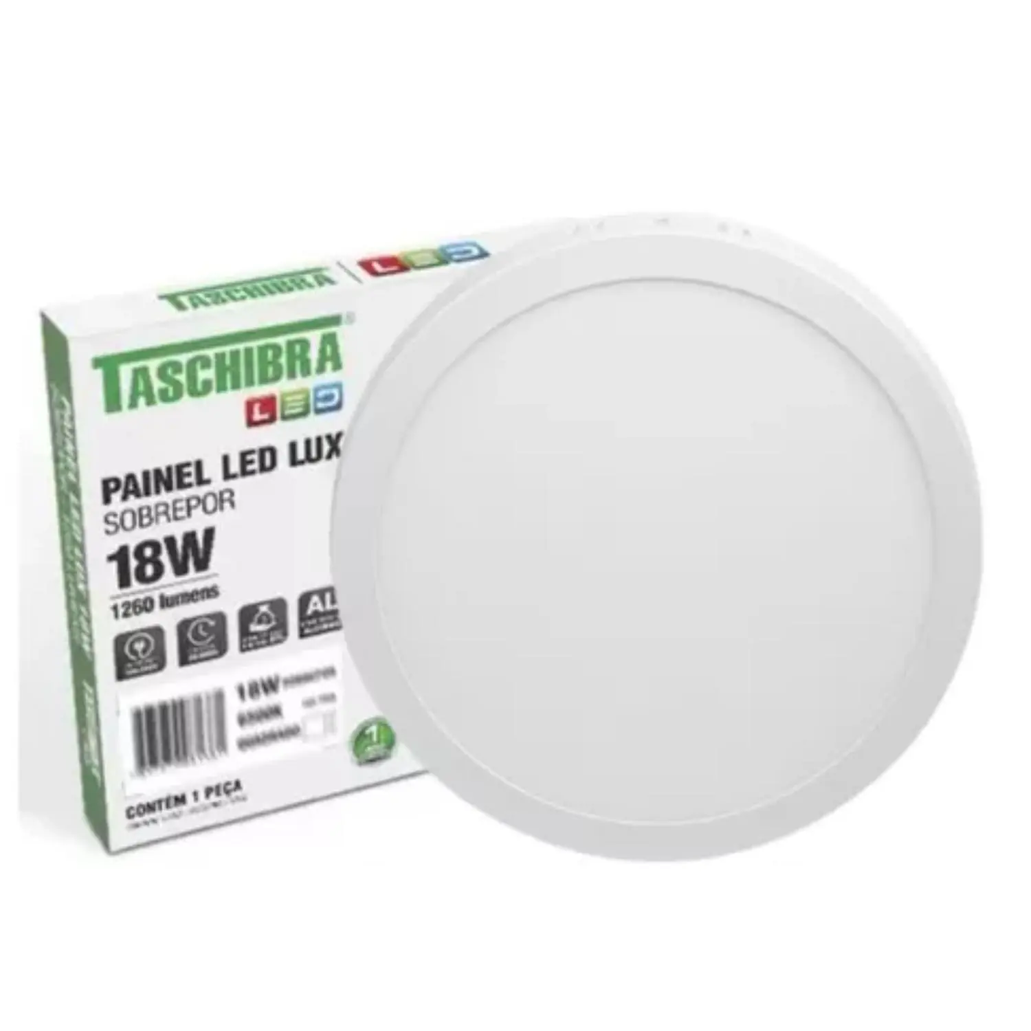 Painel De Led De Sobrepor Redondo 18w 3000k Taschibra