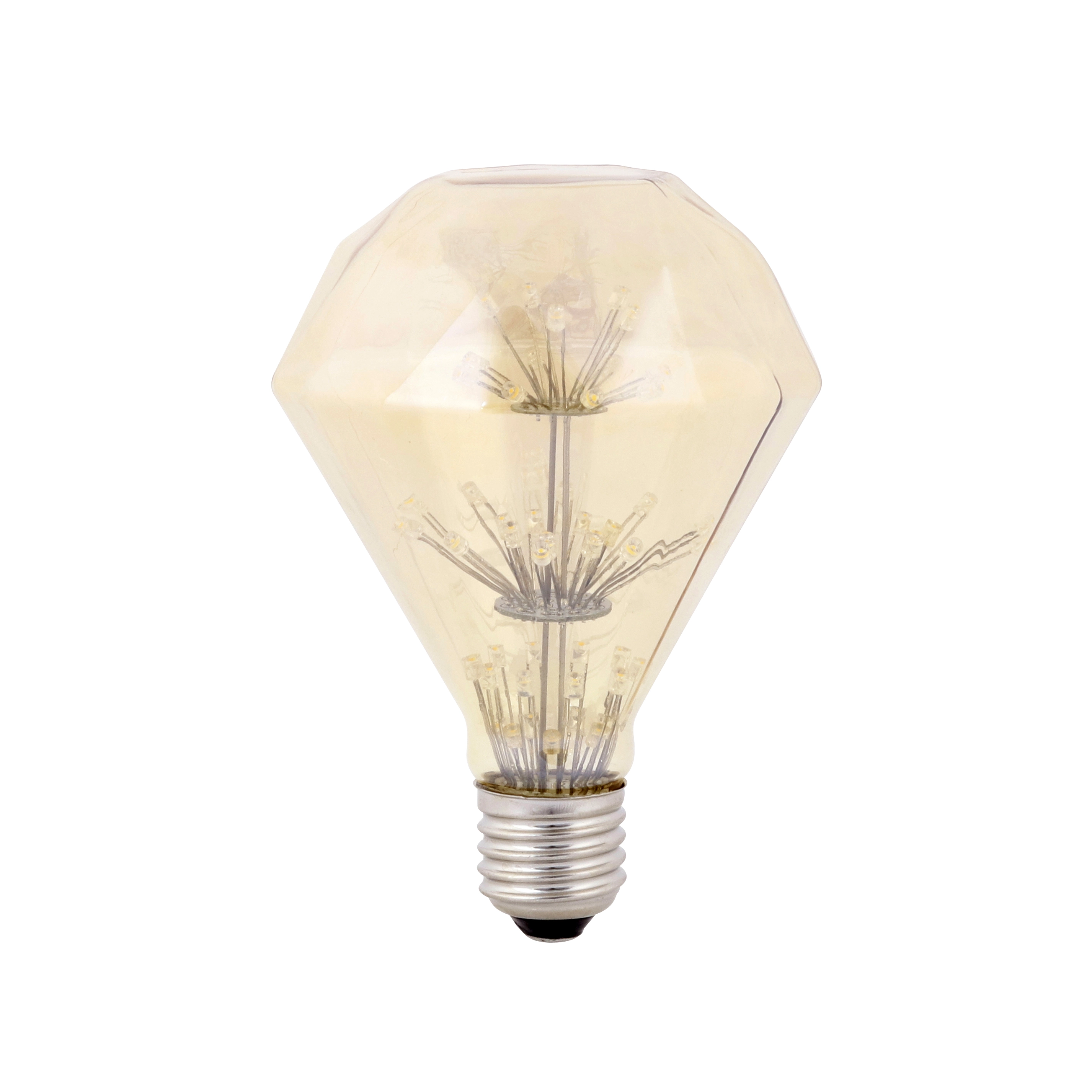 Lâmpada LED de Filamento Diamante Luz Âmbar 2W Taschibra Bivolt