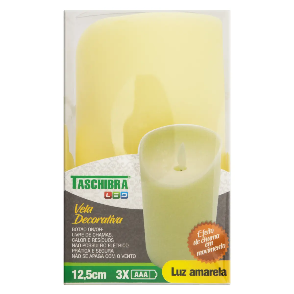 Vela Eletrônica Decorativa Taschibra 12,5cm 4,5vdc