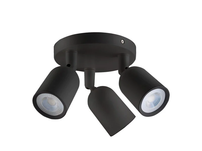 Spot De Led Direct Triplo Mr16 Circular 12w Preto Taschibra