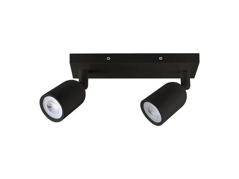 Spot De Led Direct Duplo Mr16 Linear 8w Preto Taschibra 6500k Branca Fria