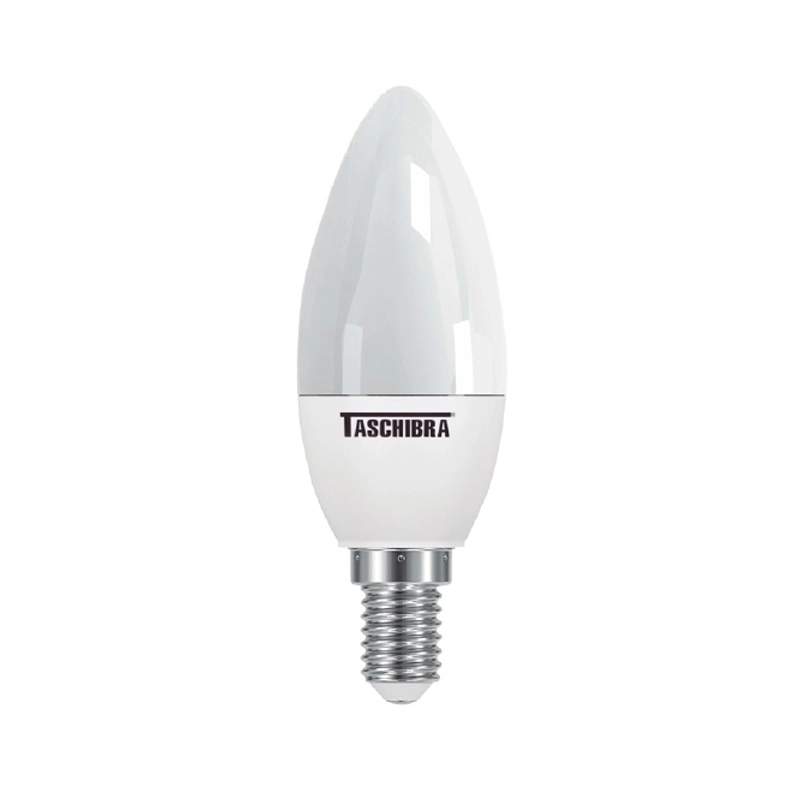 Lâmpada Led Vela Tvl 25 Leitosa 3000k E14 Com Adaptador E27 Taschibra 3w