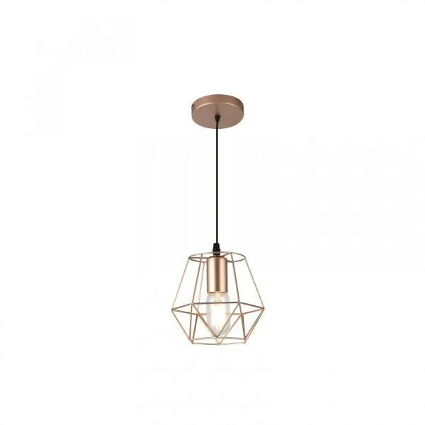Pendente 1xe27 Grid Taschibra Cobre