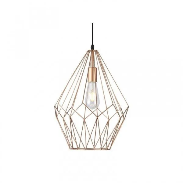 Pendente 1xe27 Diamond Taschibra Cobre