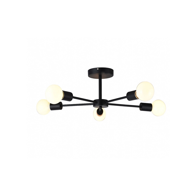 Plafon Taschibra Cyber 5 Preto E27 Bivolt - Único