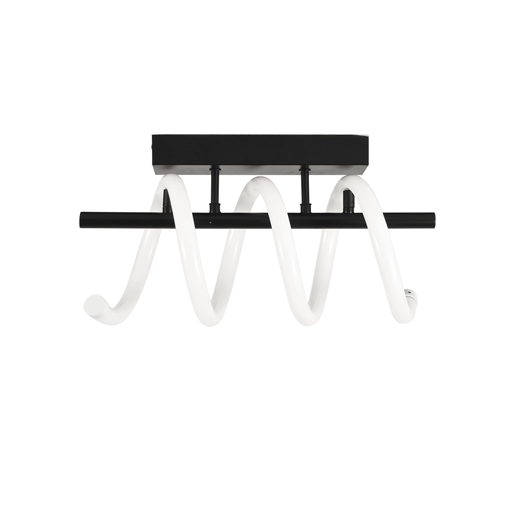 Plafon Led Spring 16w Luz Quente 3000k Preto