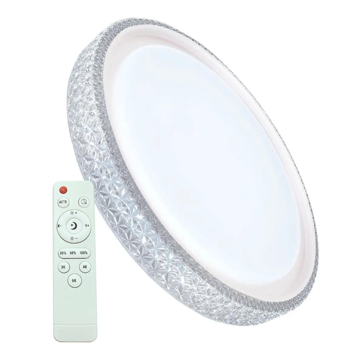 Plafon Led Redondo Sobrepor Íris 20w Com Controle Remoto Bivolt Branco