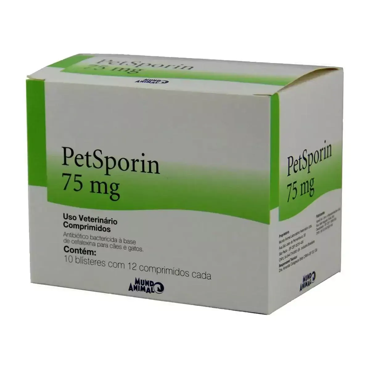 Petsporin 75mg 120 Comprimidos Mundo Animal