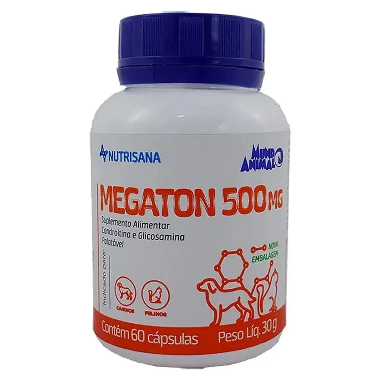 Nutrisana Megaton 500mg Suplemento 60 cápsulas Mundo Animal